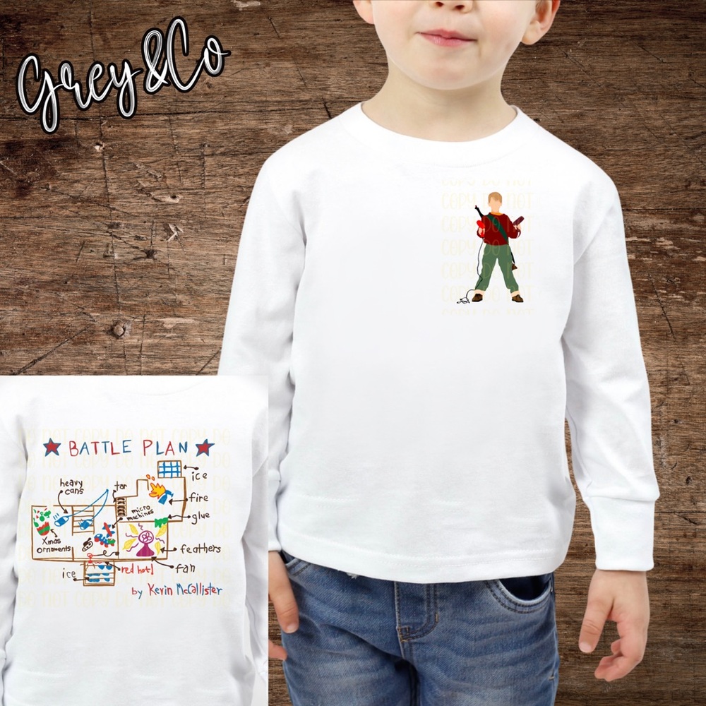 Home Alone Battle Plan Long Sleeve Shirt Youth Small 6-8